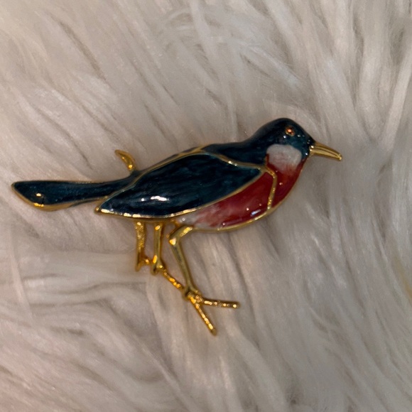 Jewelry - Elegant Enamel Bird Brooch